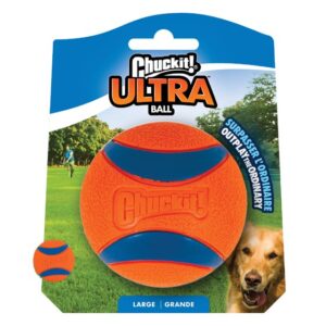 Chuckit! Ultra Ball Rubber Super Bouncy Land and Water Dog Toy, 3"