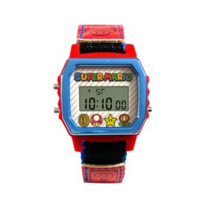 Nintendo "Super Mario Bros" Unisex Child LCD Watch with Velcro Nylon Strap