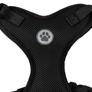 Vibrant Life Mesh Adjustable, Reflective Dog Walking Harness, Black, Medium